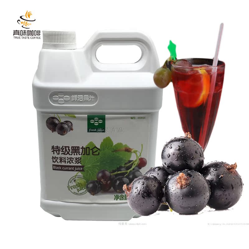 鲜活果汁 黑森林3kg果汁黑加仑汁 5倍果味浓缩果汁饮料 3kg包邮