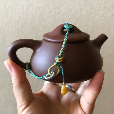 手工编酒窝结紫砂壶挂绳西施壶石瓢壶通用防摔绳葫芦绑壶盖玉米结