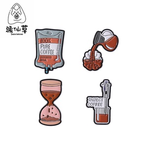 饰 卡通咖啡大脑金属烤漆徽章胸针配饰沙漏医疗医护胸章饰品衣服装