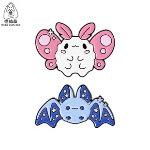 可爱软萌Q版魔法飞蛾蝙蝠金属徽章胸针配饰pin昆虫宠物胸章装饰品