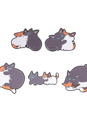 可爱蓝猫三花猫金属徽章胸针饰品
