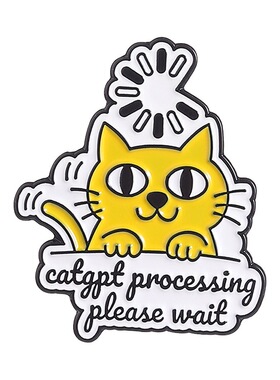 猫咪GPT正在加载黄色小猫咪卡通金属徽章胸针配饰可爱胸章装饰品