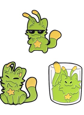 搞怪趣味外星人猫咪金属胸针