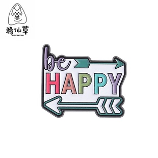 happy胸章饰品衣服包包装 彩虹英文字母射箭金属徽章胸针配饰be 饰