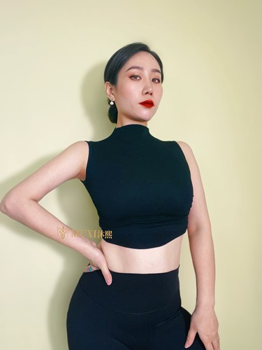 肚皮舞练功服小高领无袖款显瘦