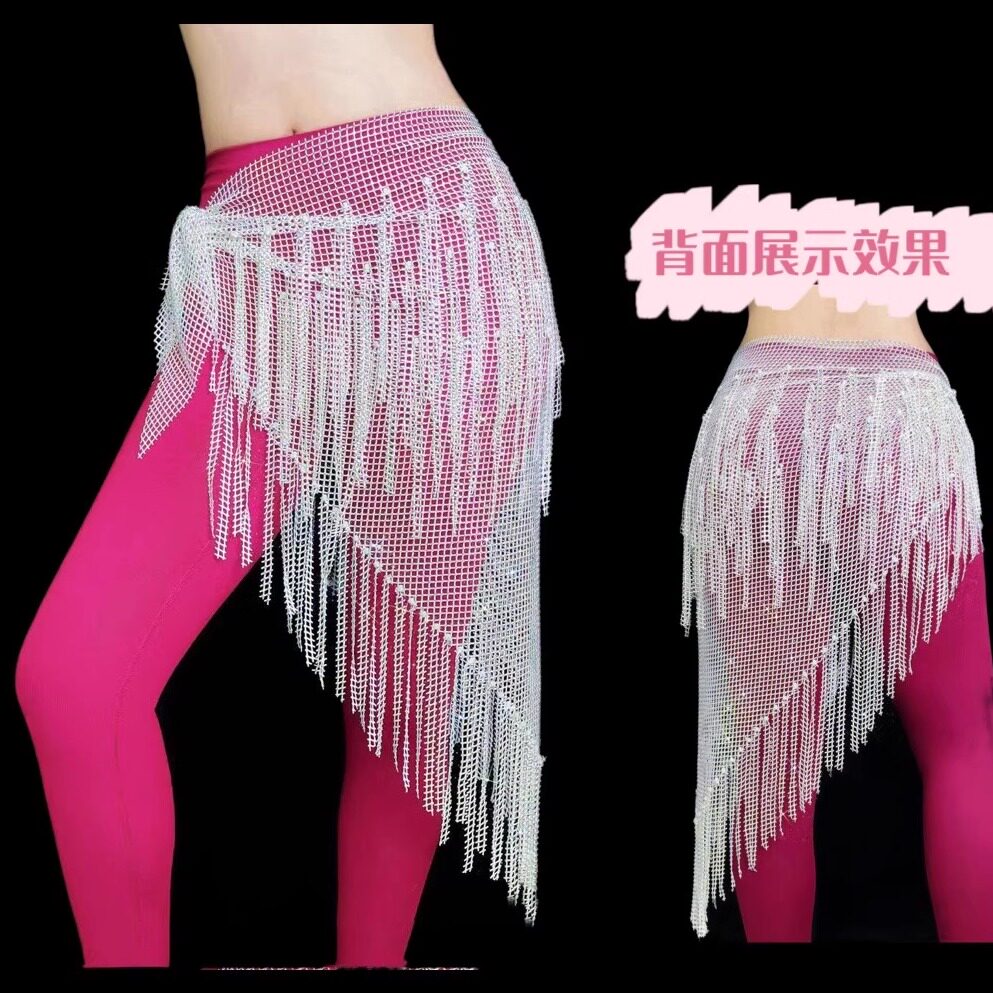 肚皮舞网钻流苏臀巾腰链裹裙长款满钻豪华版沐熙佳定制款
