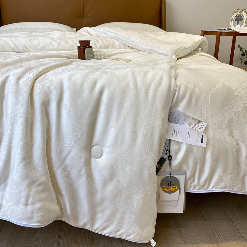 轻奢裸睡提花大豆纤维被芯春秋被双人加厚保暖冬被子母被四季通用,床上用品,化纤被,淘宝优惠券,粉丝福利购,淘宝优惠卷
