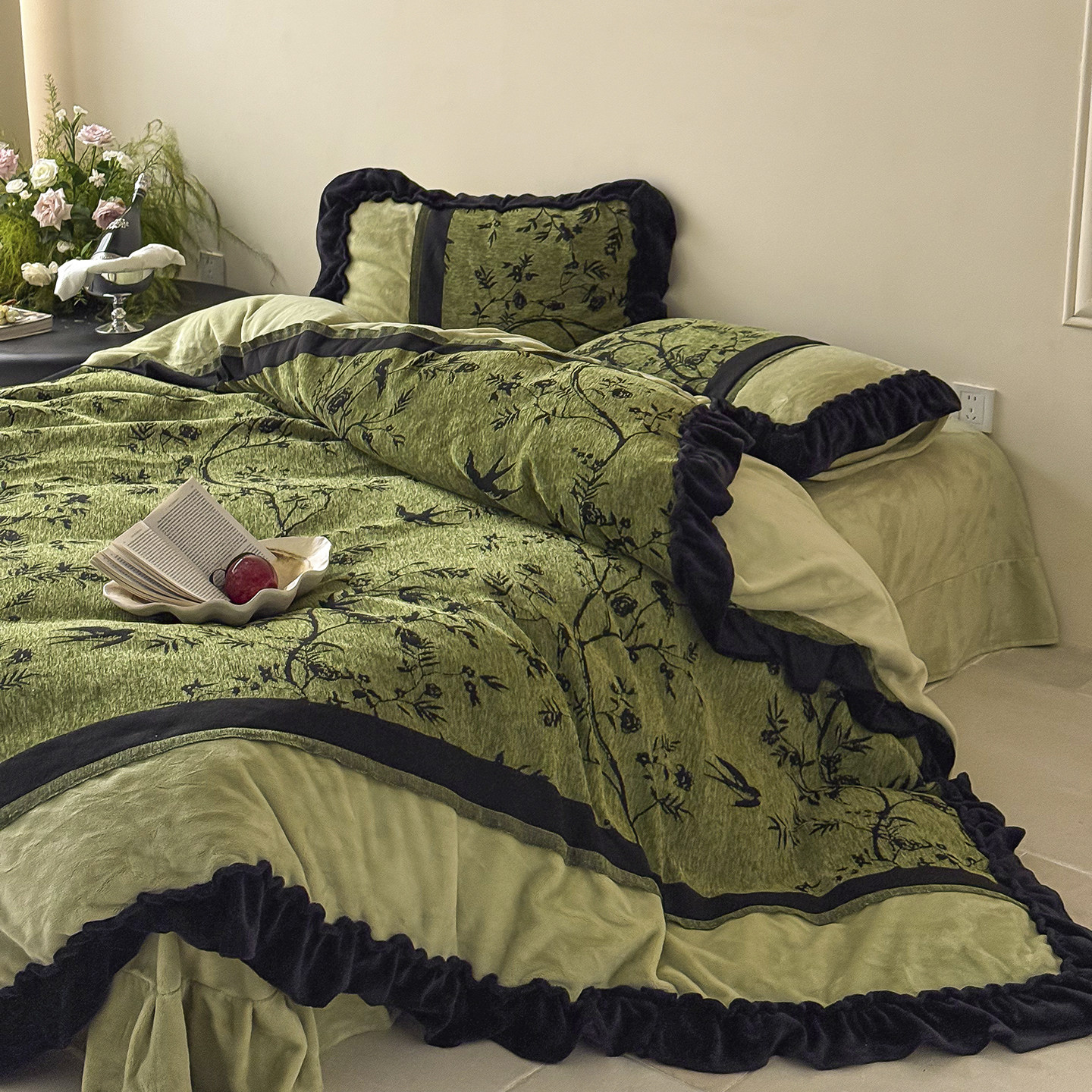 金喜鸟家纺法式复古风加绒加厚牛奶绒四件套冬季保暖床上用品新款,床上用品,床品套件/四件套/多件套,淘宝优惠券,粉丝福利购,淘宝优惠卷