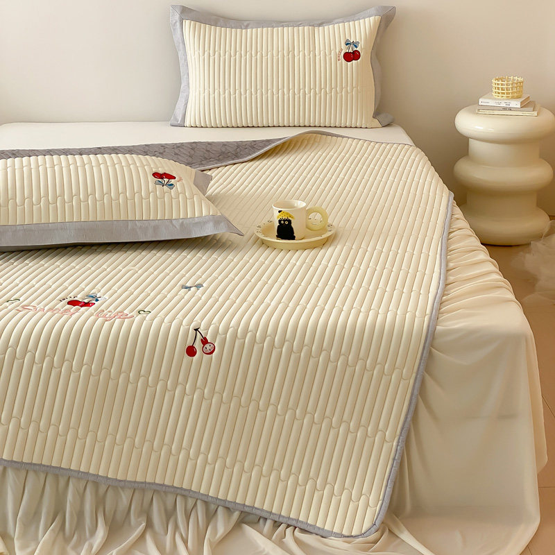 金喜鸟家纺少女心刺绣乳胶凉席床裙款夏季可机洗空调席床笠款新款,床上用品,乳胶席,淘宝优惠券,粉丝福利购,淘宝优惠卷