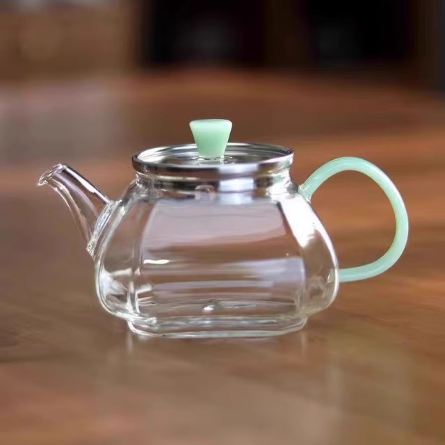 高顏值方形280ml泡茶壺 不掉壺蓋子過濾小泡壺耐熱玻璃功夫小茶壺