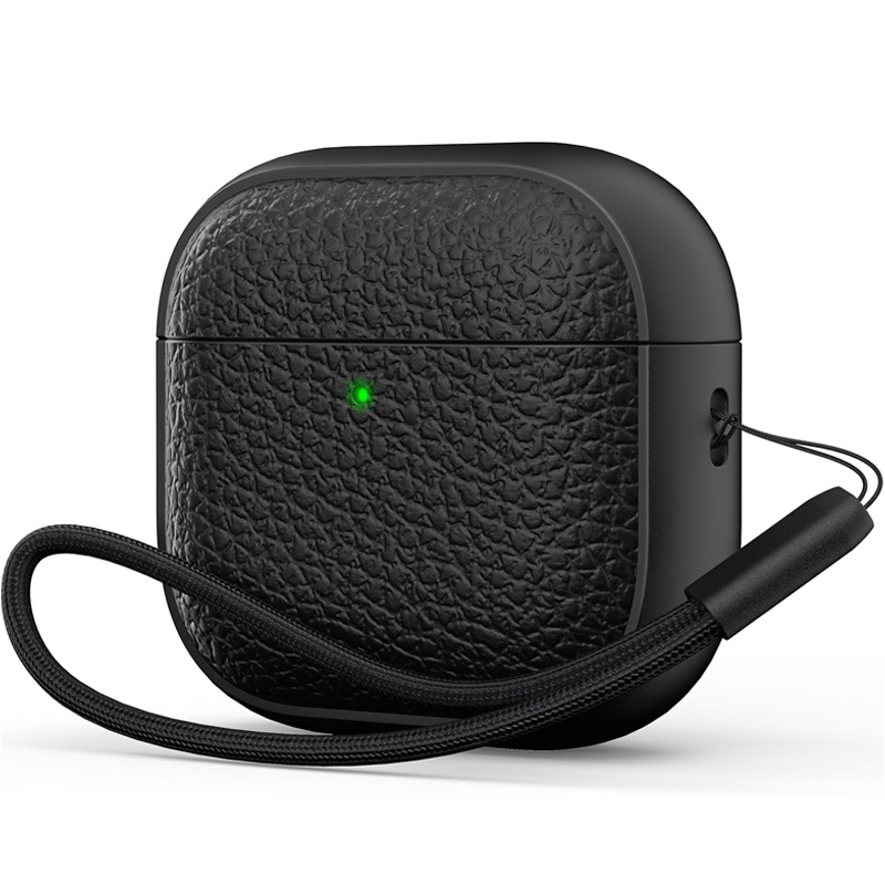 仿皮设计2024年新款适用苹果Airpods4耳机保护壳airpods4降噪版airpodspro2耳机壳airpods3盒子防摔软壳2代1