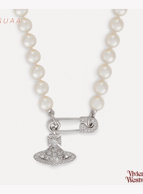 VivienneWestwood珍珠水钻别针项链