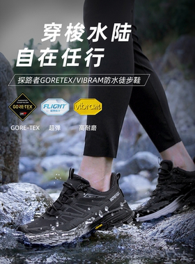 探路者GORE-TEX徒步鞋男女2024年春夏款戈尔防滑登山TFAABM81770