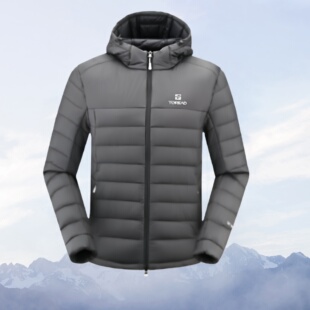 探路者羽绒服男 25秋冬轻薄轻便防风保暖连帽登山外套TADDAN91305