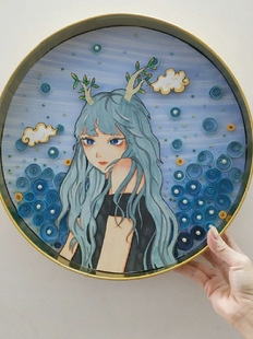 幼儿园环保手工废物利用铁盒改造装饰画