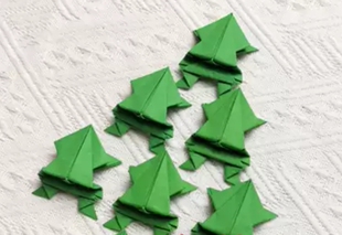 绿色折纸青蛙成品手工纸折青蛙儿童学生折纸成品亲子手工礼物