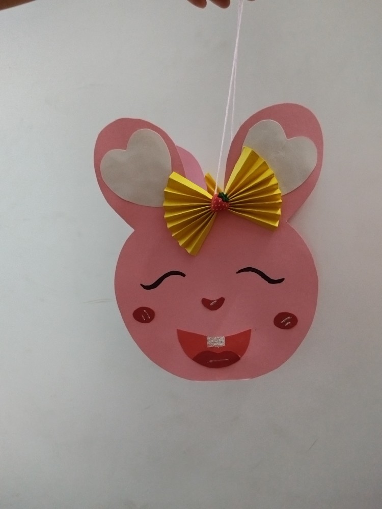 幼儿园中秋节纯手工卡纸兔子灯笼学生手工作品环保创意