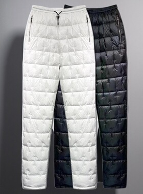 2025冬装新款WILLIAM 羽绒裤女高腰亮面加厚双面外穿显瘦大码棉裤