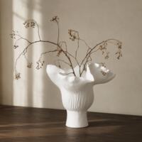 Modern, simple and high-end irregular ceramic vase ornaments, living room model room decorative sculptures, artistic flower vases thumbnail 6