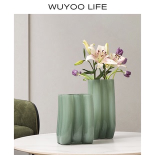 法式ins创意玻璃花瓶花桶精致家用大号小花瓶装饰复古高颜值轻奢