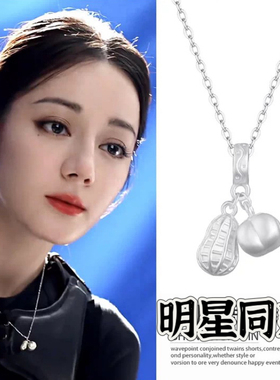 枭起青壤聂九罗迪丽热巴同款好柿花生吊坠项链毛衣链小众锁骨链女