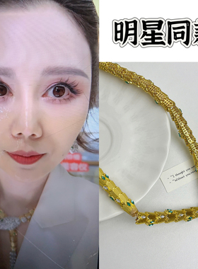 国岳夫妇同款高端奢华精工精致镀金满钻宽版蛇项链时尚