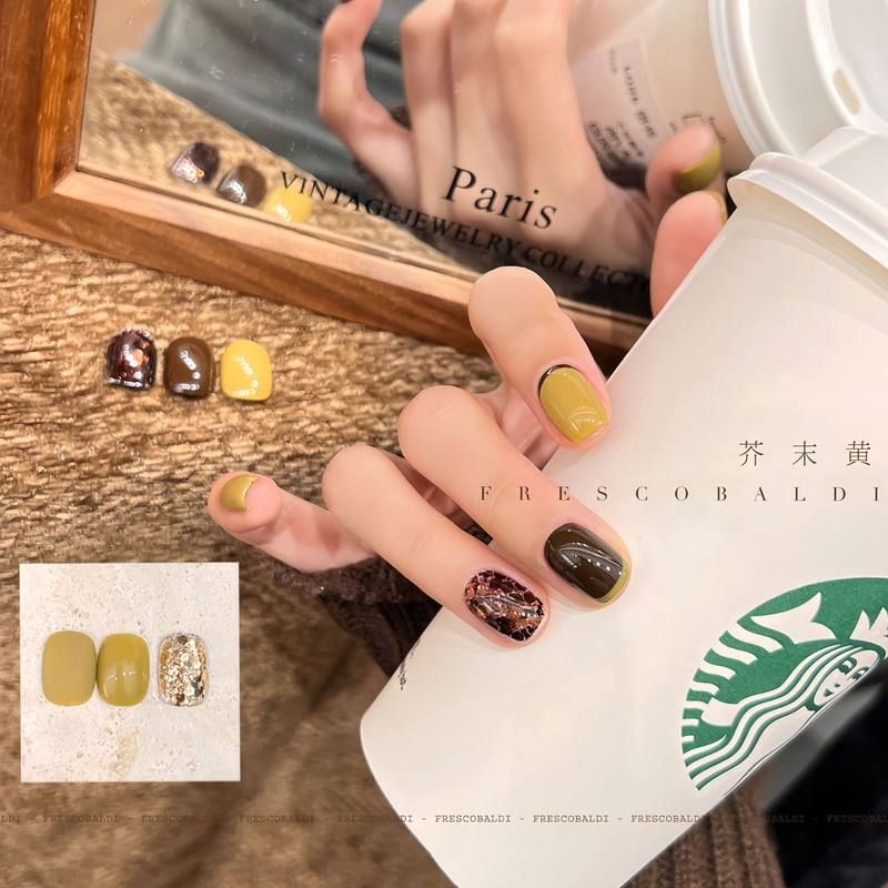 小颖美甲-芥末黄纯色胶 新款15ml甲油胶美甲光疗胶指甲纯色甲油胶