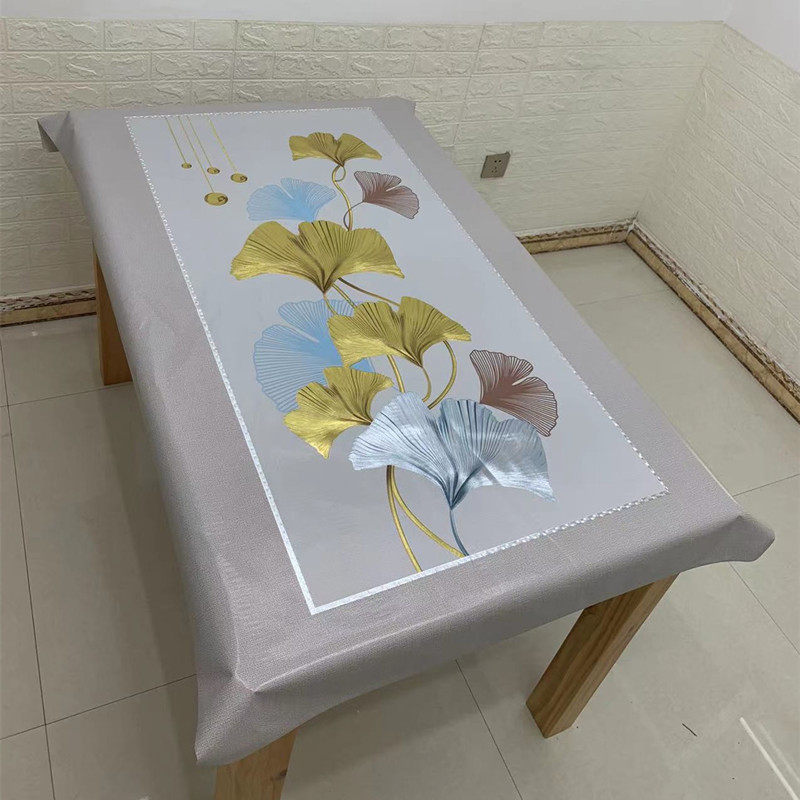 防水防油茶几布防尘桌垫客厅台布纱线布艺布长方形餐桌布送固定贴