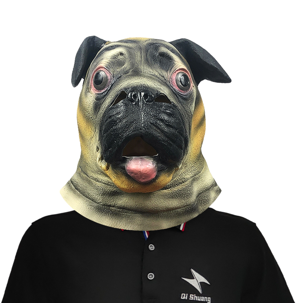 搞笑沙皮狗可爱动物头套化妆舞会跨境直播面具万圣节派对表演道具