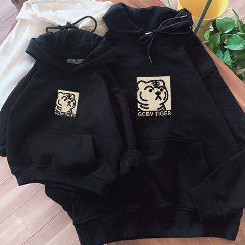 亲子装一家三口四口春秋新款潮上衣卫衣炸街全家装母女装秋冬2023