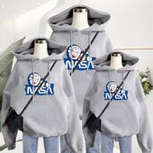 潮牌母子母女装 卫衣2024新款 洋气秋冬外套 一家三口四口秋装 亲子装