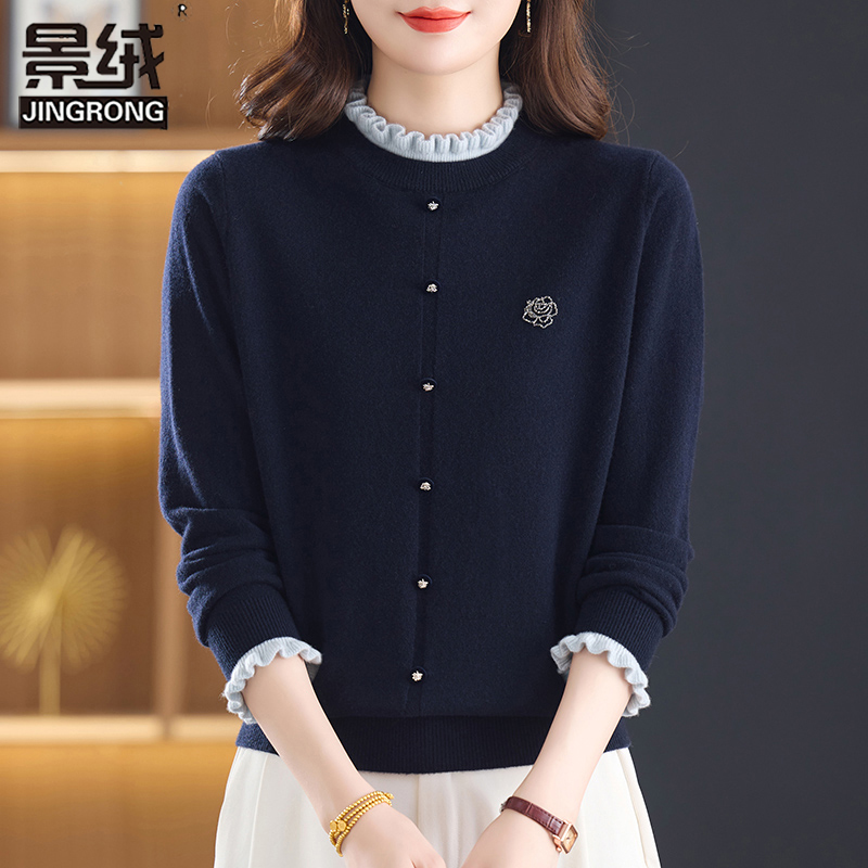 中年女士秋冬针织衫上衣时尚