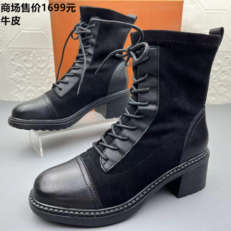 大牌断码处理正品头层牛皮休闲马丁靴外贸冬季加绒新款真皮女短靴