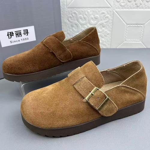 高品质新款时尚牛皮博肯鞋女单鞋
