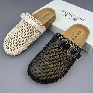 奥莱断码处理舒适时尚网面包头拖女鞋夏季新款舒适耐磨休闲凉拖鞋