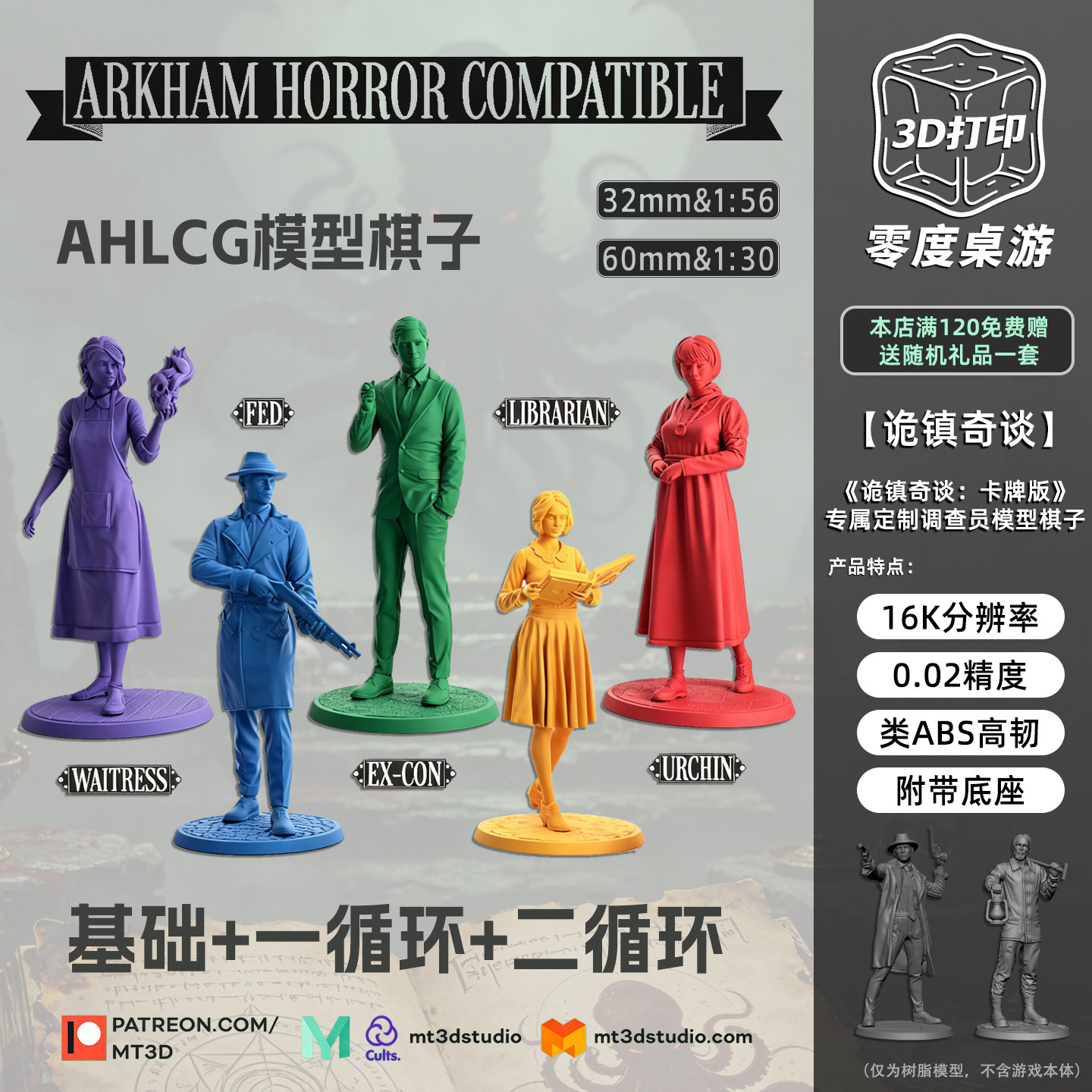诡镇奇谈调查员1+2循环树脂模型