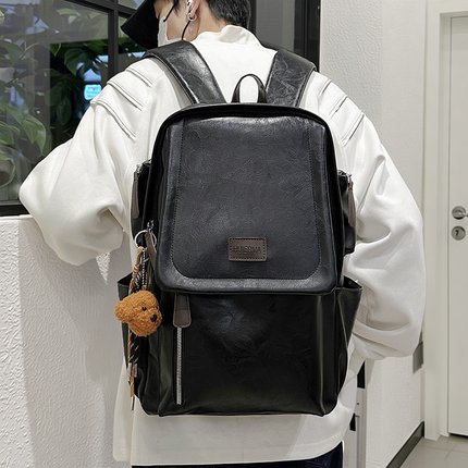 英伦风高级感复古15寸笔记本电脑背包男大学生书包校园女生双肩包