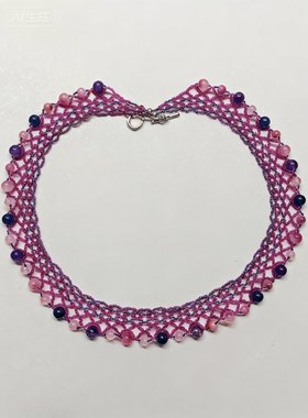 未泱手作原创设计璎珞蕾丝串珠水晶项链唐装汉服新中式小众配饰