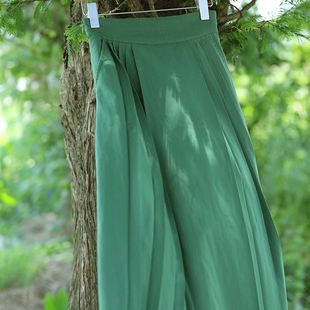 半身裙 改良马面百搭日常绿色中长款 枕梦村庄 绿岛·半裙