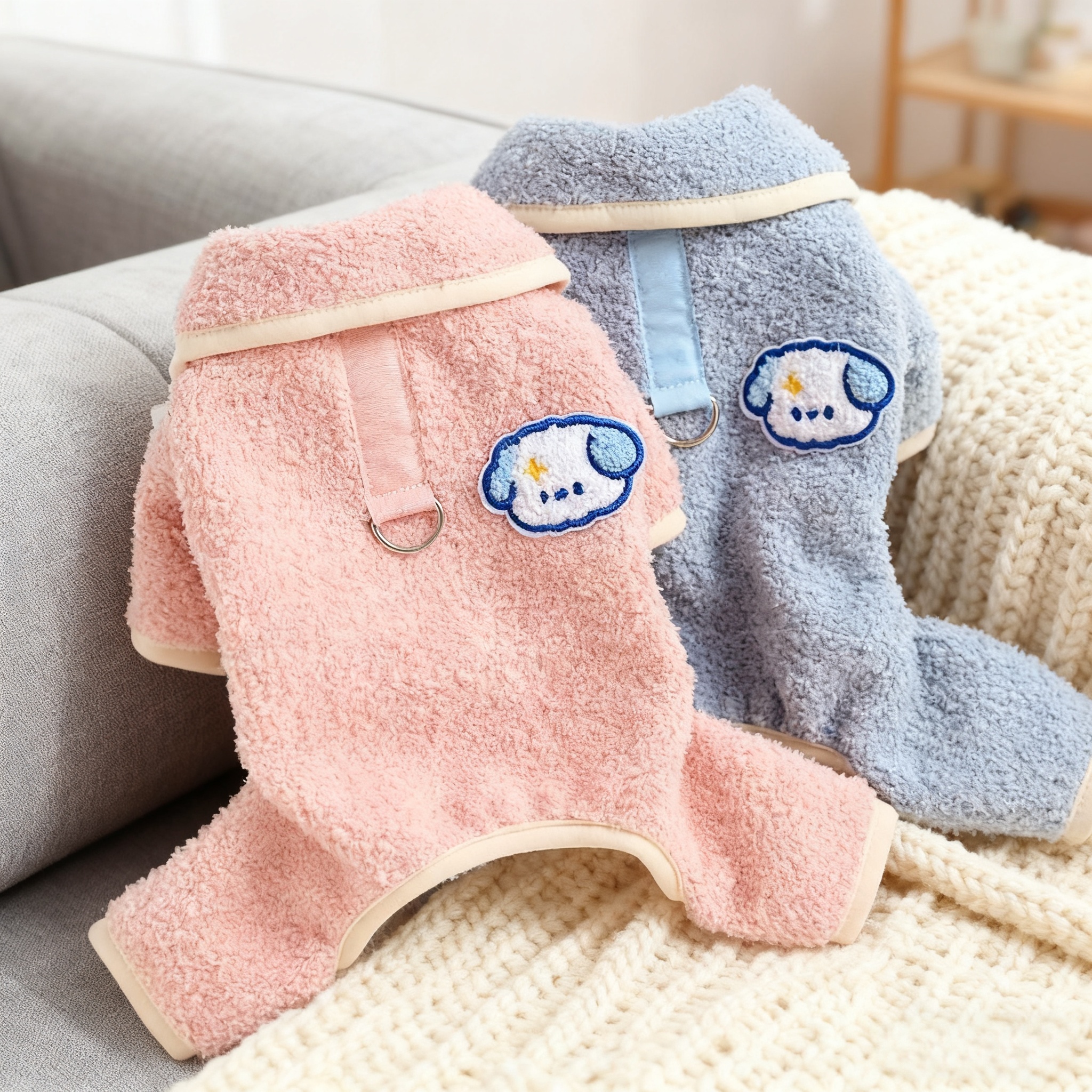 狗狗四脚衣服冬天宠物小型犬牵引绳比熊泰迪博美加厚保暖秋冬棉衣