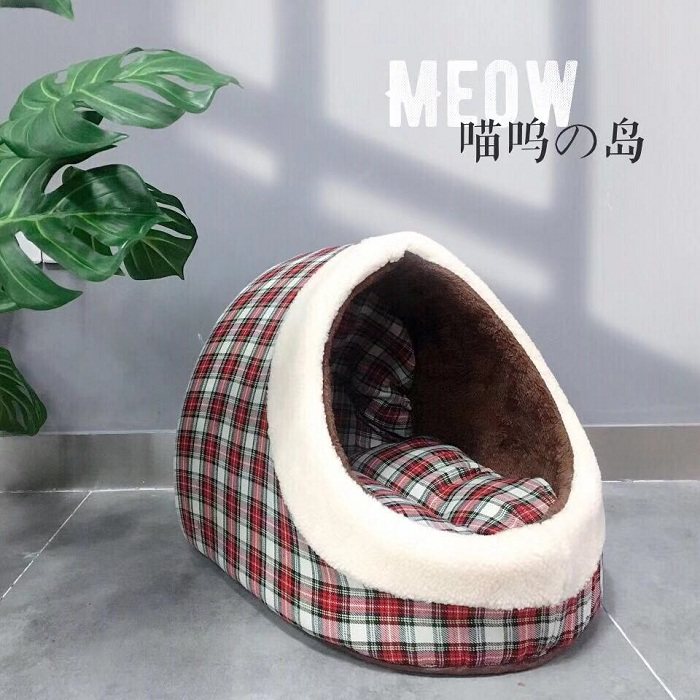 现货 日系格子风宠物窝 日本luna猫帐蓬狗帐蓬 色正颜值高 少量
