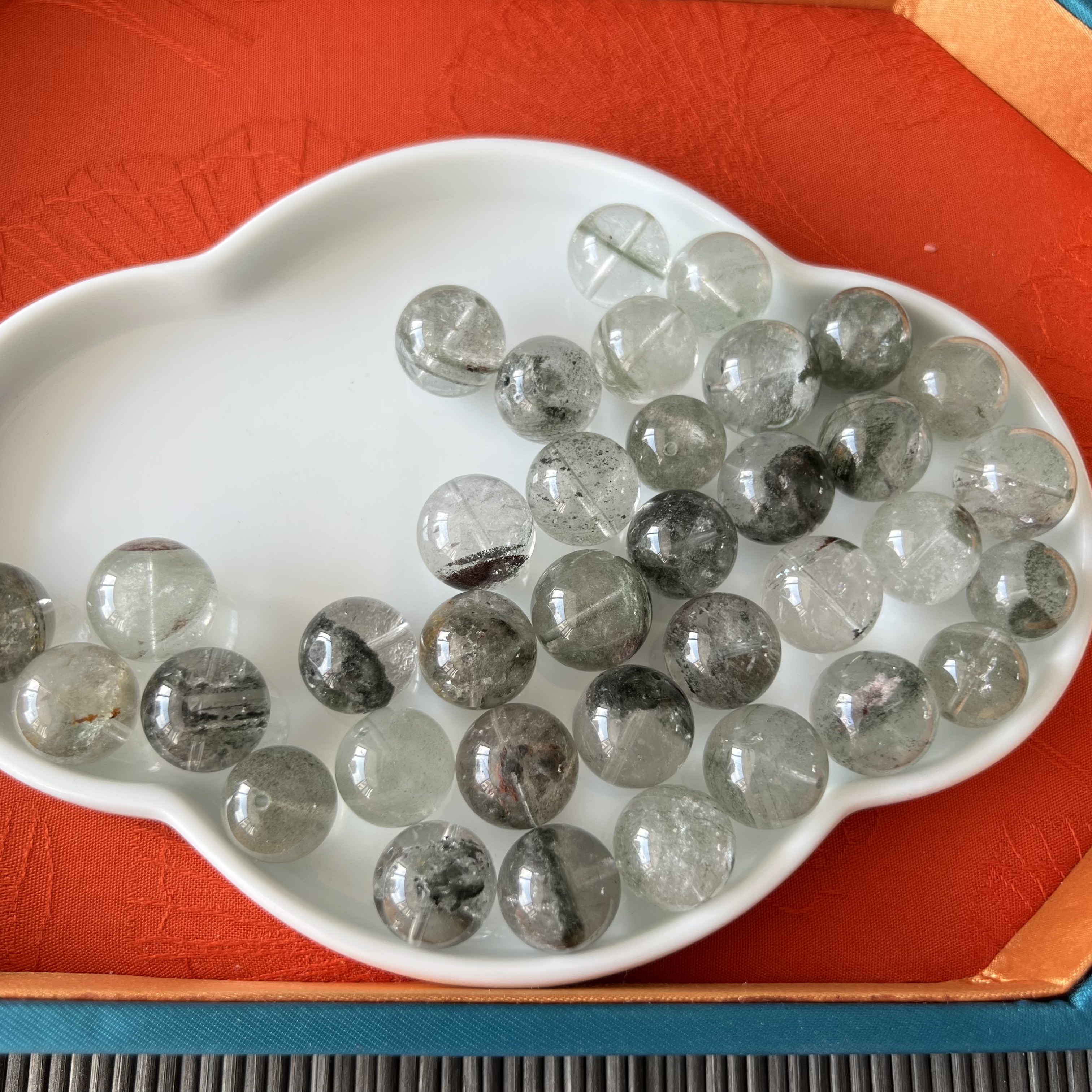 天然绿幽灵散珠 diy多宝手串项链配珠 ZW860