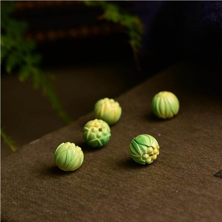 菜籽绿菱镁矿莲花珠 约10mm diy配件项链手串文玩佛珠配饰 TY2658,饰品/流行首饰/时尚饰品新,其他DIY饰品配件,淘宝优惠券,粉丝福利购,淘宝优惠卷