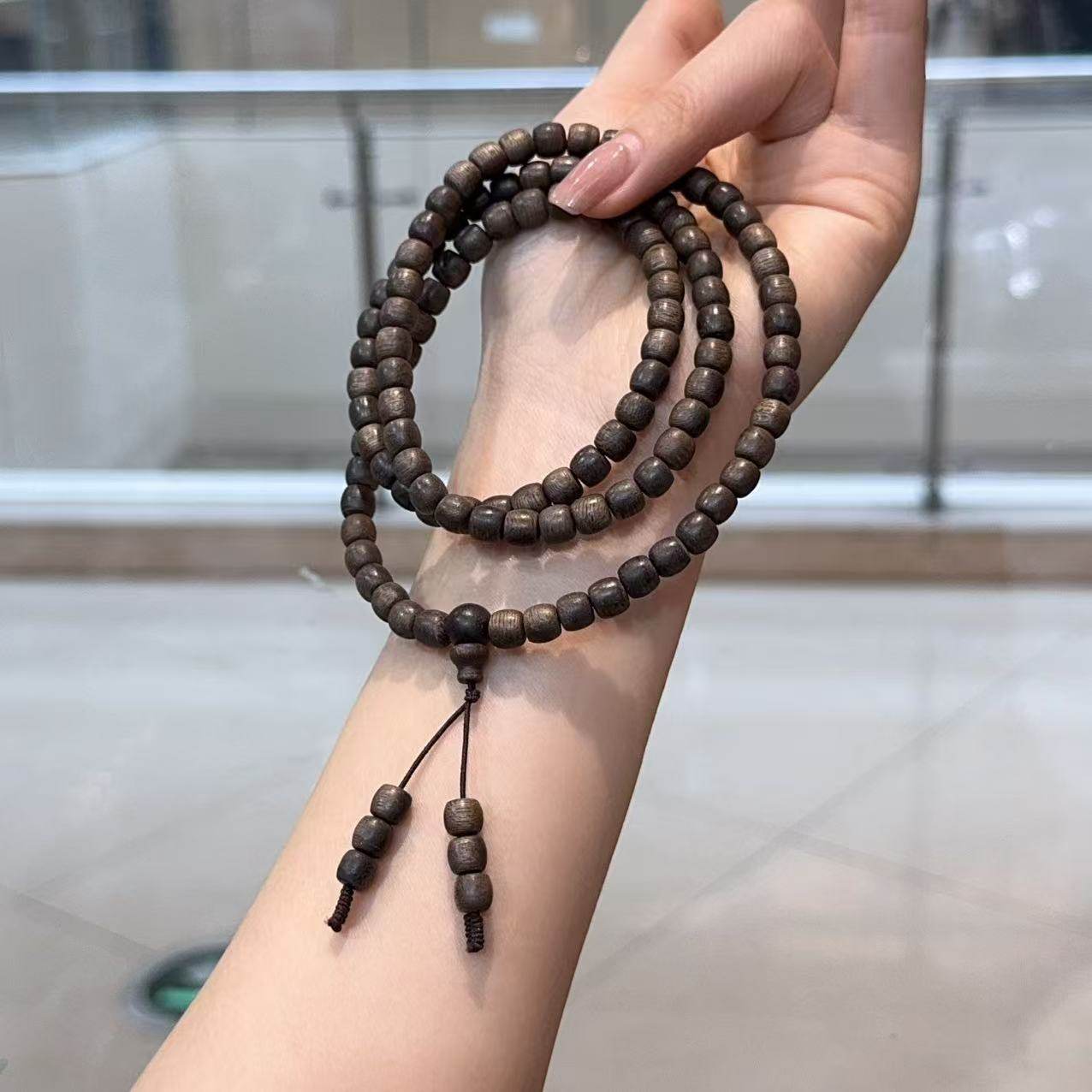 沉香白奇楠鼓多圈佛珠手串手链  6*6mm 文玩饰品 DM219,饰品/流行首饰/时尚饰品新,沉香,淘宝优惠券,粉丝福利购,淘宝优惠卷