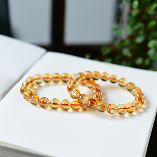 XL380 招财转运 巴西天然黄水晶金字塔手链 黄塔晶手串