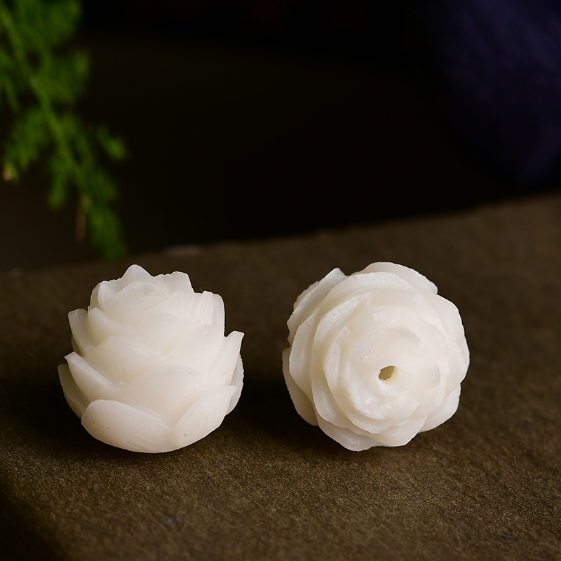 菩提根莲花通孔配件 DIY手串项链 DM419