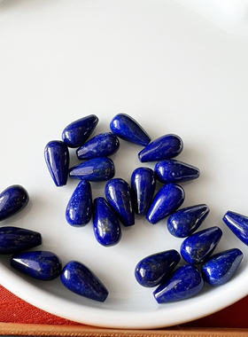 天然青金石水滴型半孔配件 13*7mm 可自行制作耳钉耳线耳坠 ZW858