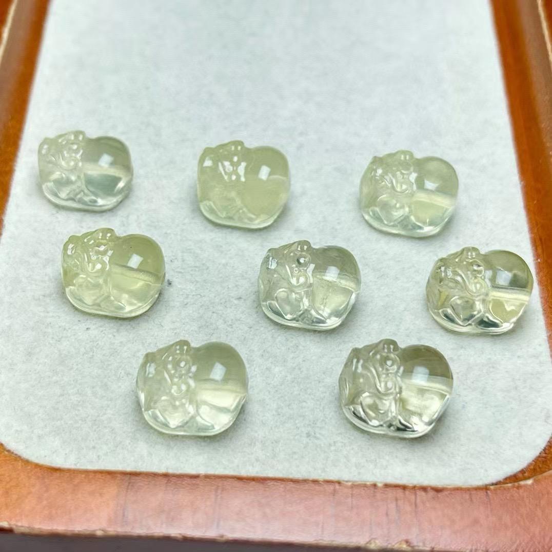 天然黄水晶貔貅雕刻件DIY配件