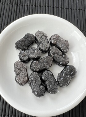 天然银曜石貔貅通孔配件 约21*11.6*9.5mm diy手串项链 ZW801