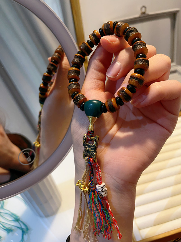 嘎巴拉藏风老骨手链 搭配血巴三通 尼泊尔纯铜配饰 ty541